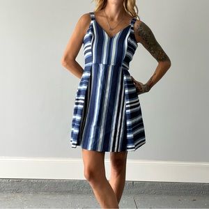 BCBGeneration Blue/White Striped Mini Dress